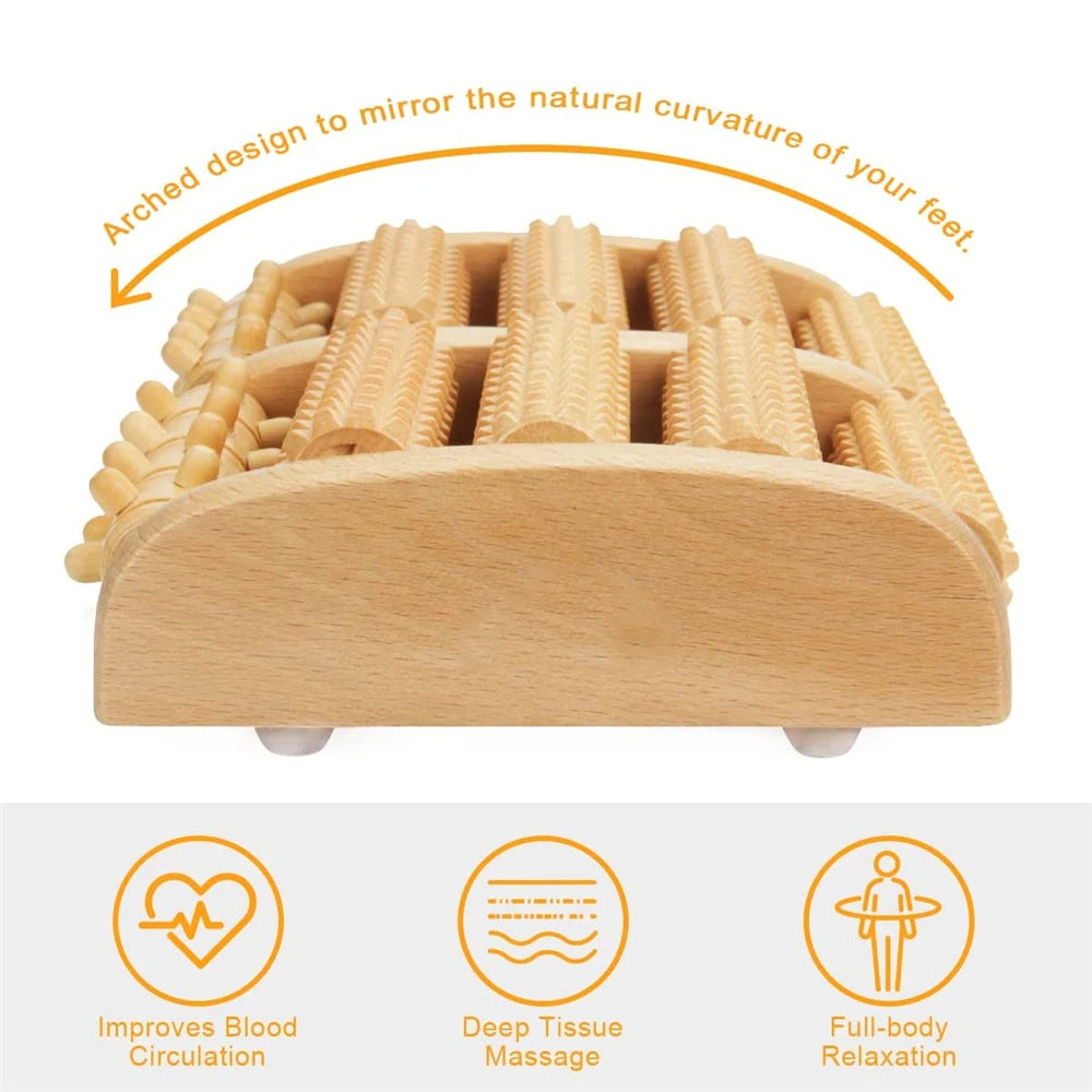 Wooden Foot Roller Wood Care Massage Reflexology Muscle Relax Relief Massager Spa Gift Anti Cellulite Foot Massager Care Tools